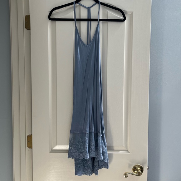 Wishlist Blue Slip Dress Lace bottom NWT - Picture 2 of 6